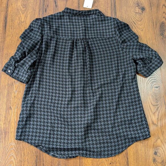 NWT Laundry by Shelli Segal Ruched Sleeve Houndstooth L - Picture 8 of 9